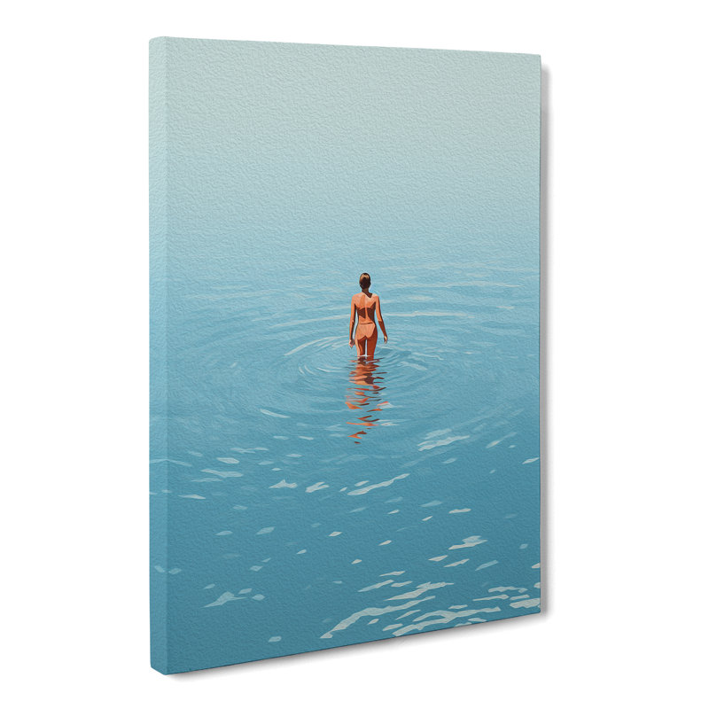 Swimming Minimalism Art No.3 - Wrapped Canvas, 50cm H x 35cm W x 3cm D