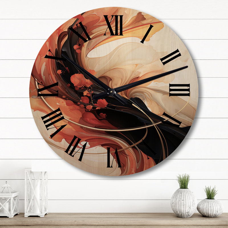 Horloge murale en bois massif Andreca, Grand