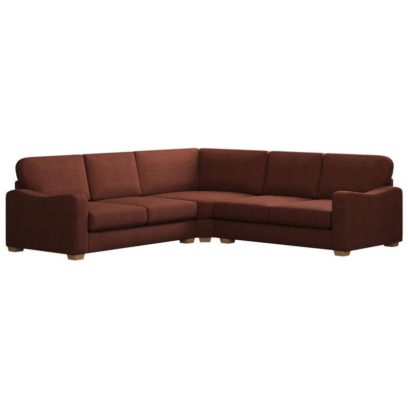 Theadford Corner with two seats both sides, Fixed Back, Olive Polyester