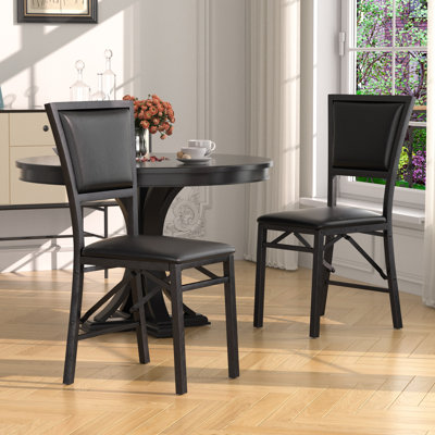 Ensemble de 2 chaises de salle à manger pliables Ailse, chaises d'appoint sans accoudoirs avec sièges rembourrés, chaises de salle à manger Parsons