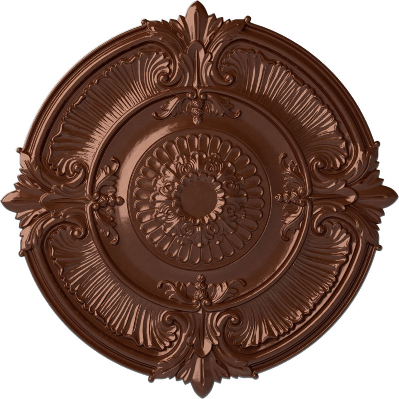Médaillon de plafond Endurathane Galveston, DE 51 po x P 3 5/8 po x P 3 3/8 po (convient aux auvents jusqu'à 5 7/8 po), fini cuivre antique peint à la main