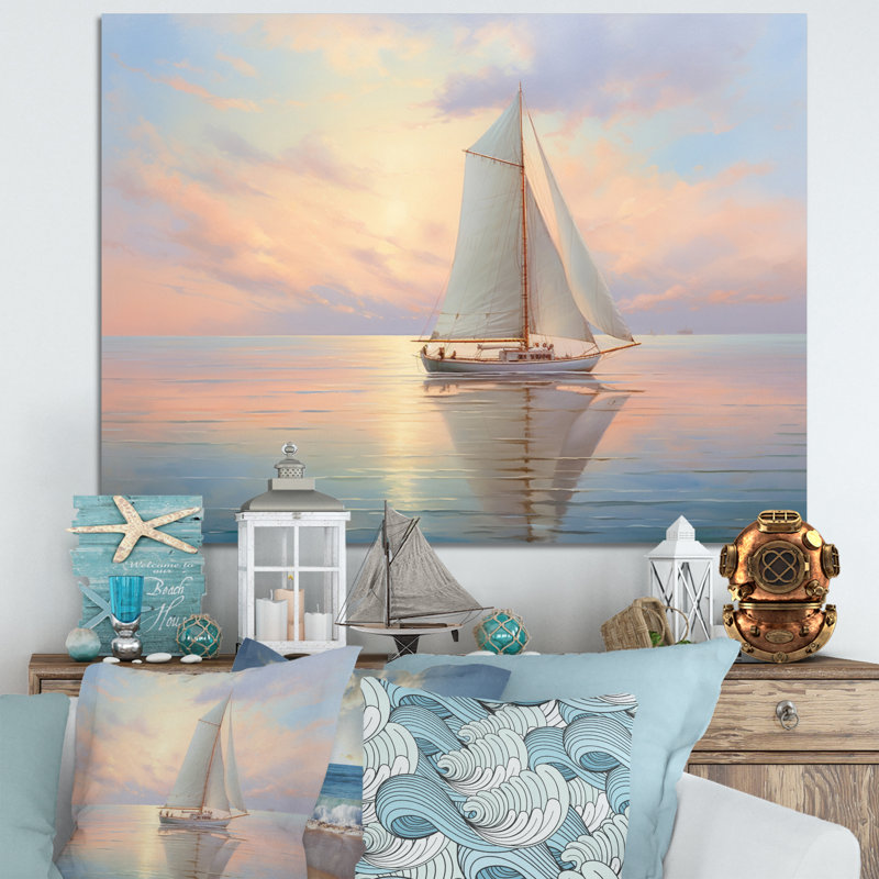 Sailboat Sailing Serenade II - Sailing Boat Wall Art Prints, Toile tendue, H 24 po x l 32 po x P 1 po