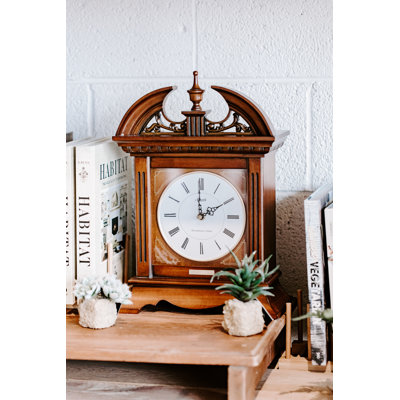 Roman Numeral Wood Quartz Movement / Crystal Tabletop Clock in
