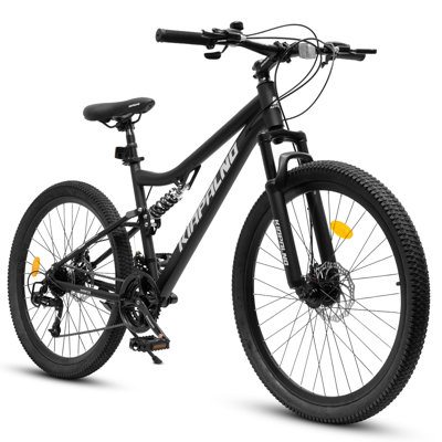 A26304 26 Inch All-Terrain Mountain Bike With Disc Brakes 21-Speed Drivetrain & Durable Carbon Steel Frame Ideal For Men And Women, Perfect For Trail Riding And Touring