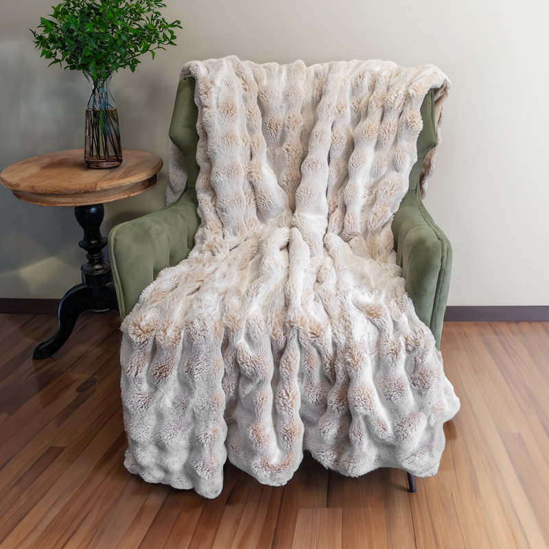 Thomas Collection® Plush High Low Neutral Puff Single Sided Throw Blanket Assorted Sizes, 60" x 96"