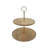 Two-Tier With Metal Handle Round Wooden Tray