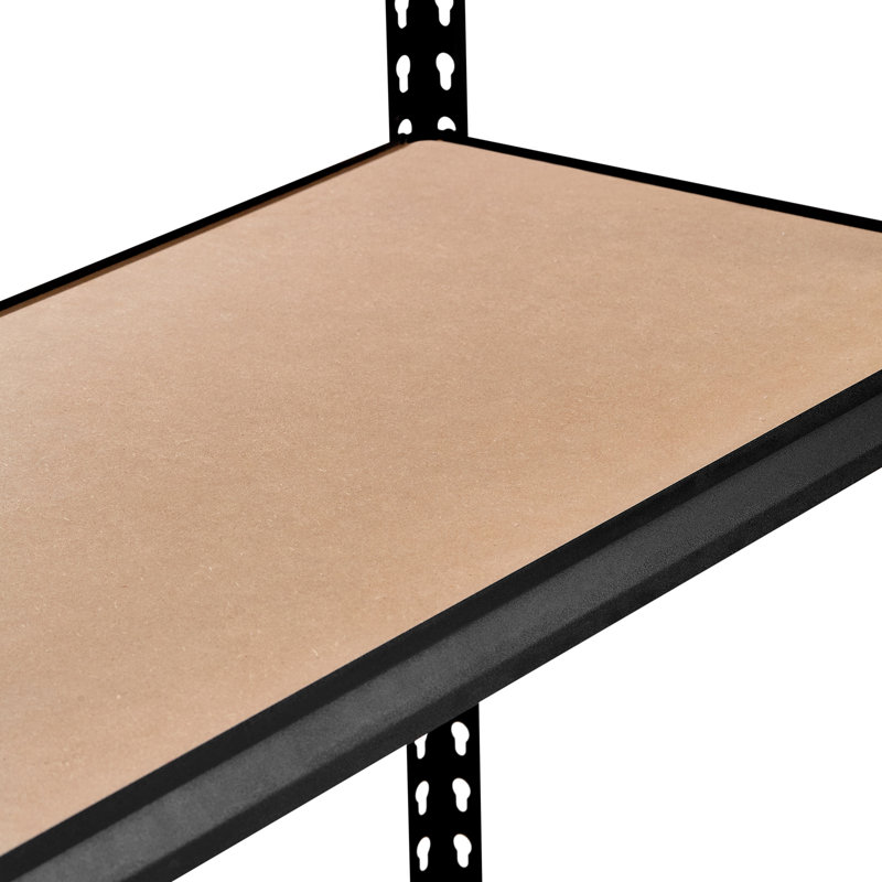 Étagère de rangement robuste à 5 niveaux Garage Storage, en acier au carbone, noir de jais, P 16 po x l 36 po x H 71,4 po