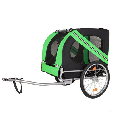 Grande remorque à vélo pliante pour chiens - transporteur tout-terrain d'une capacité de 100 lb, structure en acier durable pour le cyclisme, le jogging, le camping et les aventures en plein air