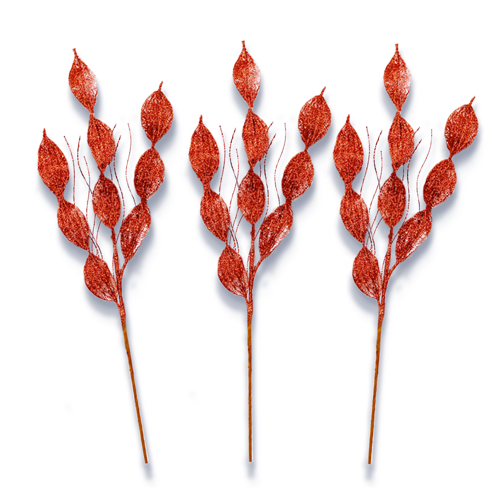 32" Leafy Glitter Picks, Copper