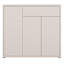 Chadwic Modern minimalistic shoe cabinet with 3 doors and 1 drawer, engineered wood, beige, 109.2 cm W x 99.1 cm H x 34.9 cm D