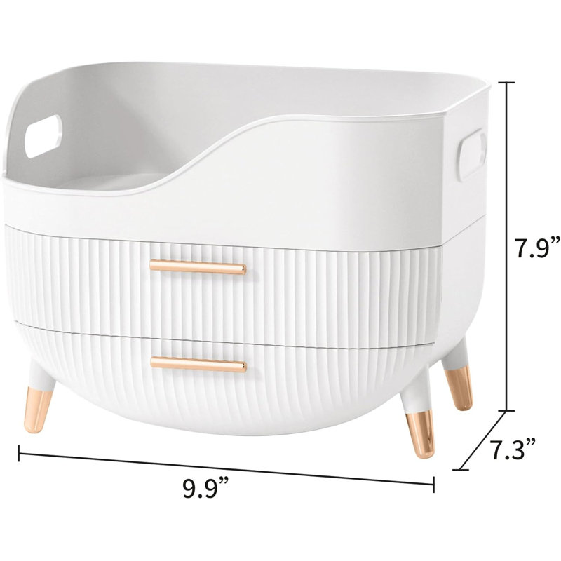 White Makeup Organizer With Drawers