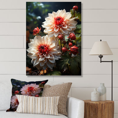Red Dahlia Bouquet Harmony II - Dahlia Wall Art