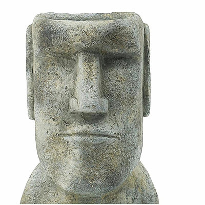 5x5.5x9" Easter Island Cement Planter