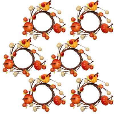 2.25" Inner Diameter Artificial Mini Pumpkin Candle Ring
