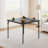 Folding Table, 33.6-Inch Portable Square Folding Card Table,  Metal Folding Table With Pu Soft Cushion 4 Chairs-1780208354
