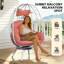 Chaises longues pivotantes pour patio, chaise ovale en acier rotin Pe