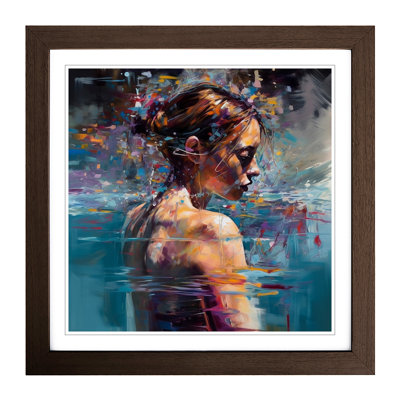 Swimming Gestural Art - Framed Print