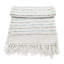 Decorative Cotton Throw Blanket with Tassels and Multicoloured Stripes - Set of 2 - 50" x 60" - White