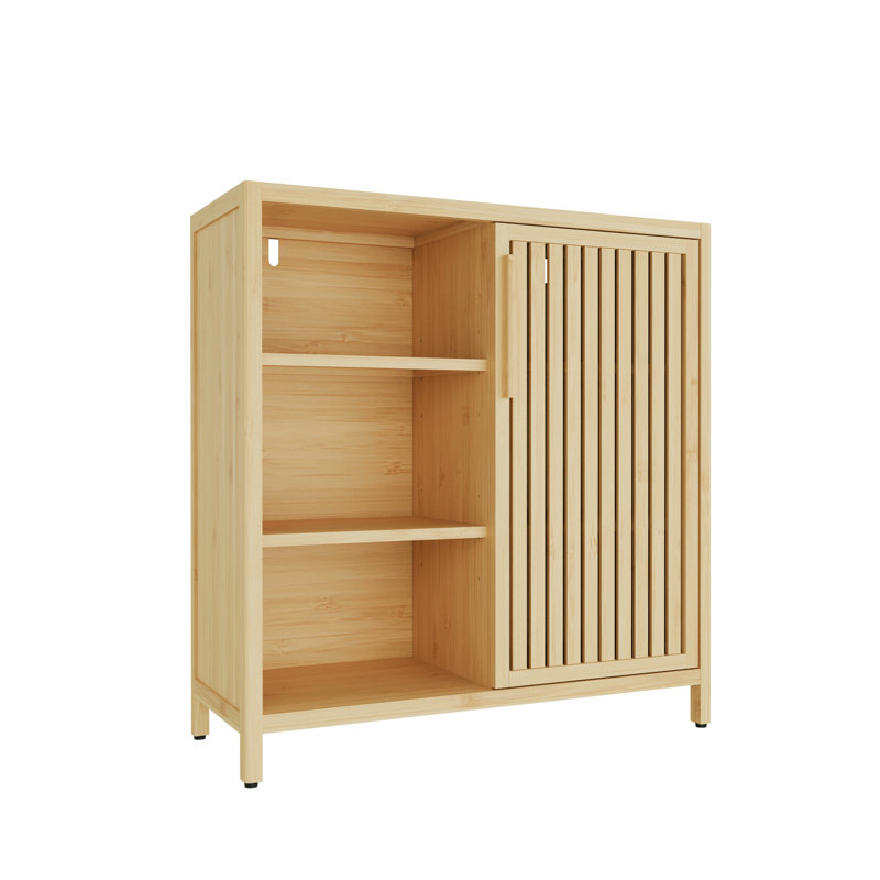 Étagère de rangement pratique pour les petits coins - Conception à une porte avec 2 tablettes ouvertes et des espaces minces, matériau, peut être utilisé dans les salles de lavage, etc.