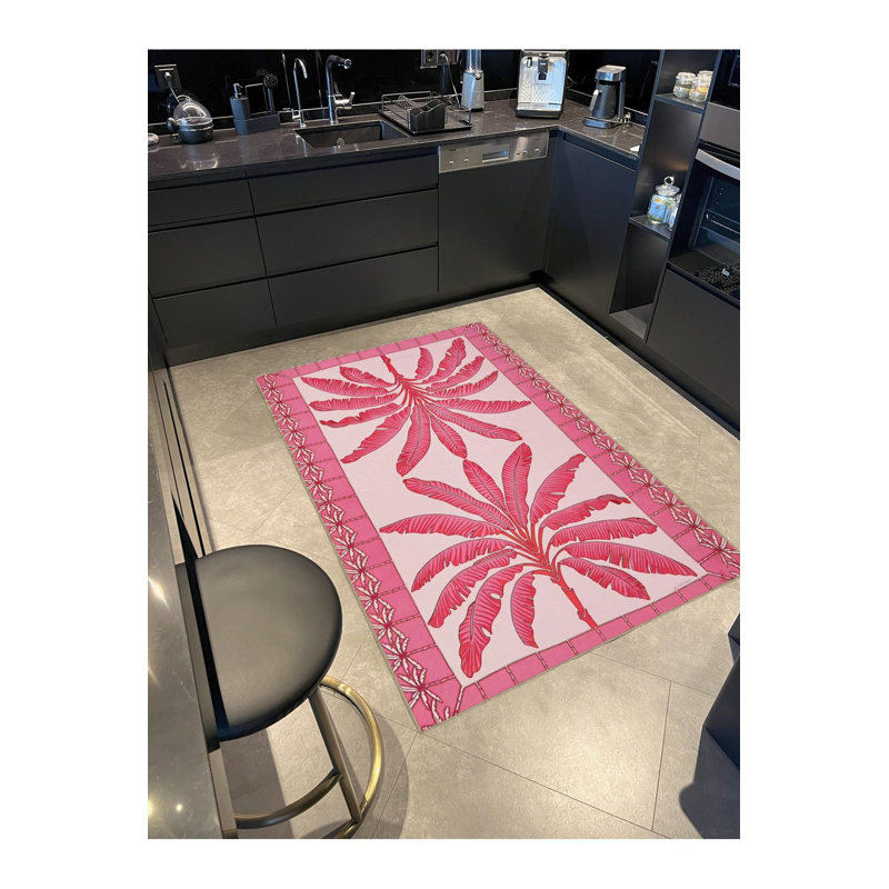Tapis rose lavable à la machine, Sous-tapis rectangulaire 5 pi 1 po x 7 pi 7 po inc