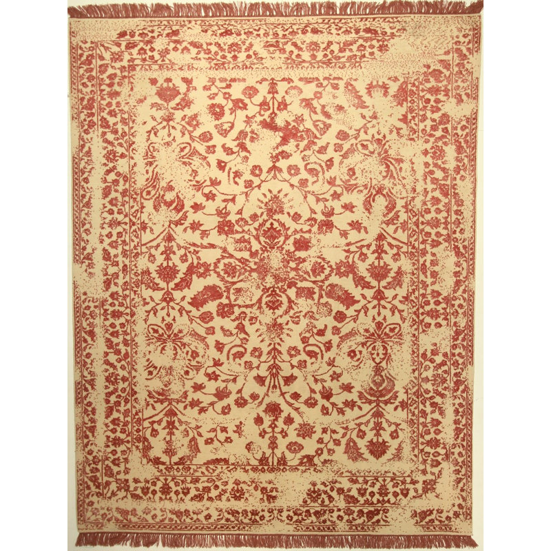 Hand Knotted Oriental Area Rug in Pink