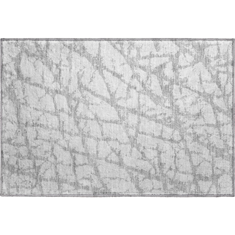 Premium Machine Washable Prisco Silver Rug, Rectangle 1'8" x 2'6"