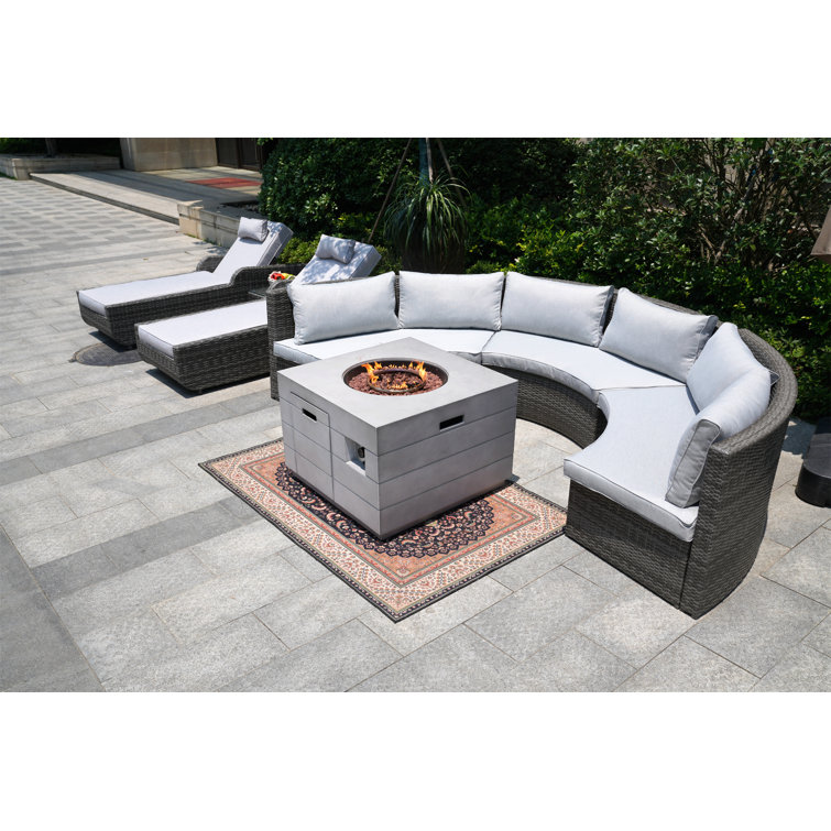 Ensemble de conversation modulaire 7 pièces avec coussins 7 pièces