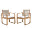 Ensemble de 2 chaises de salle à manger en bois d'acacia avec dossier en corde multi-brun