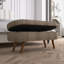 Banc de rangement ovale avec repose-pieds en bois d'hévéa-1038745380