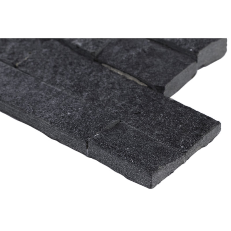 Stonecrest 6 in. x 18 in. Split Face Natural Stone Ledger Corner Wall Tile, Charcoal Ridge
