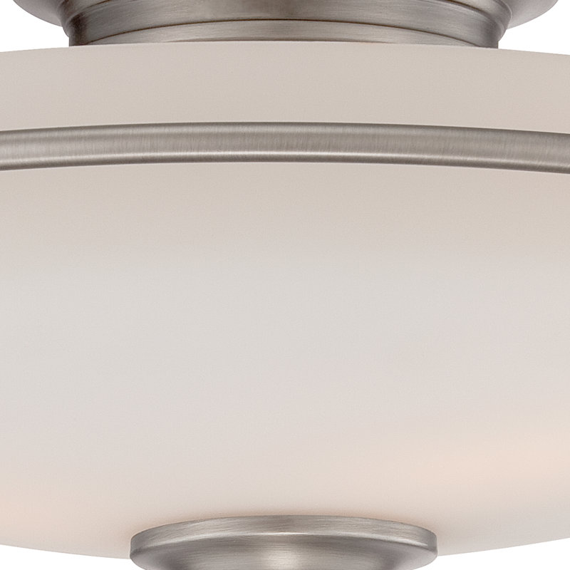 Ampelio Glass Semi Flush Mount, Antique Nickel