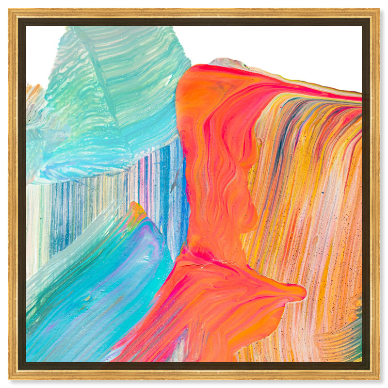 Holi - Impression sur toile, Toile avec cadre doré, H 40 po x l 40 po x P 2 po