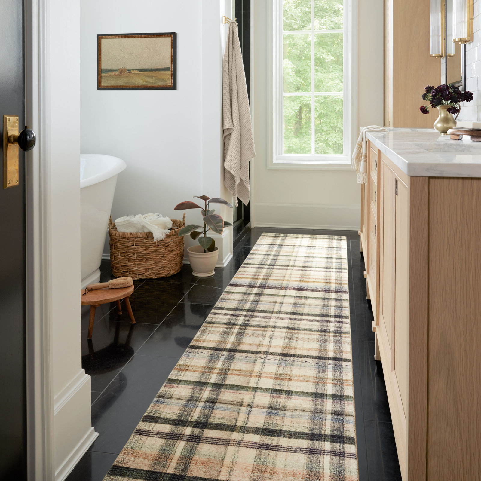Chris Loves Julia x Loloi Humphrey Ivory Green Rug, Runner 2'3" x 11'6"