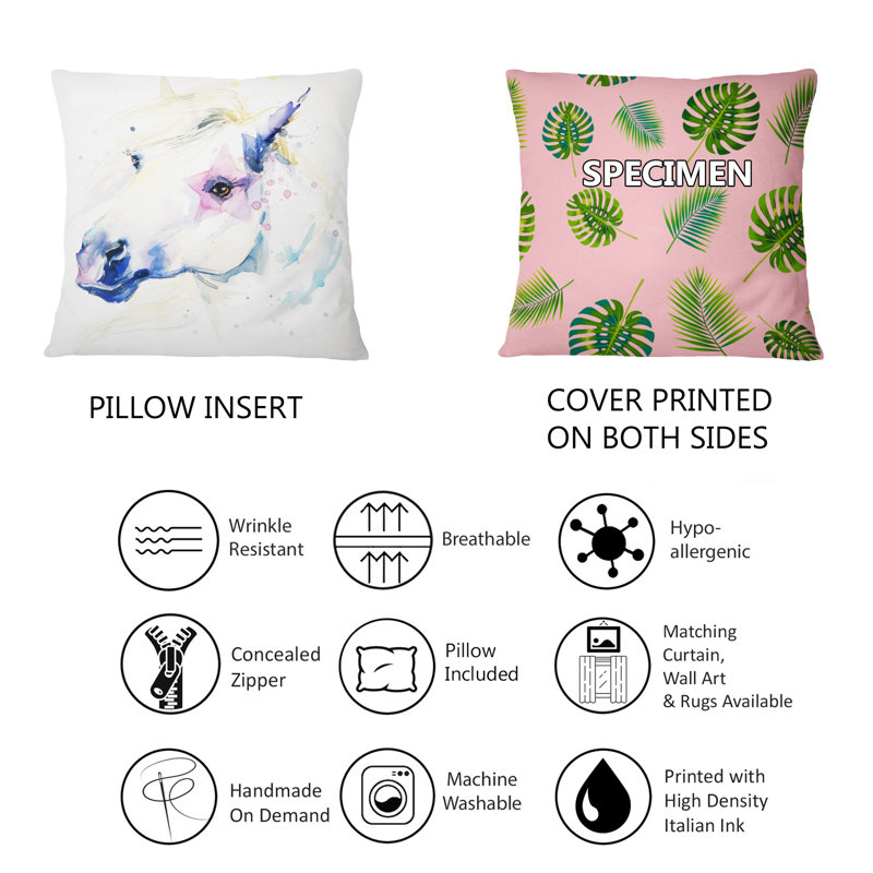 Oreiller d’illustration équine avec coussin décoratif animal