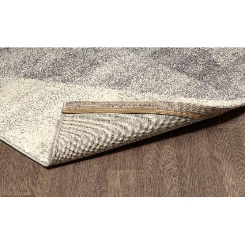 Tapis ivoire / gris Mcchesney, Rectangle 5 pi x 8 pi