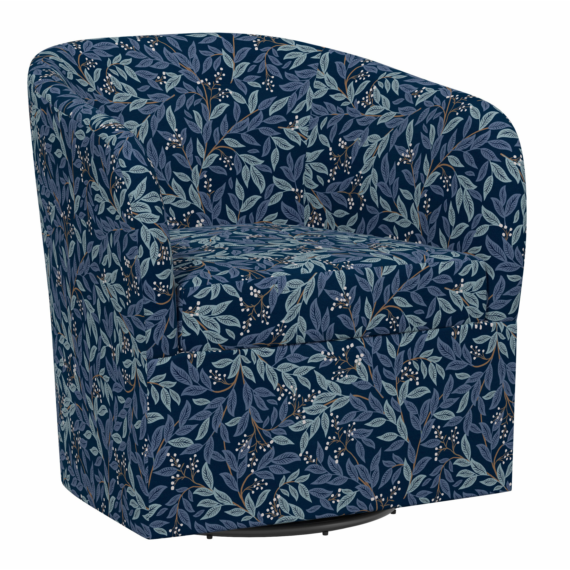 Pembroke Swivel Chair, Rpc Willowberry Navy Linen