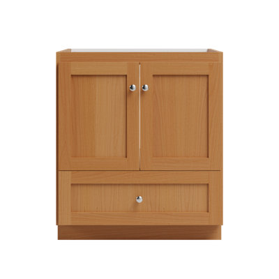 Shaker 30 in. W x 21 in. D x 34.5 in. H Bath Vanity Cabinet without Top in Natural Alder