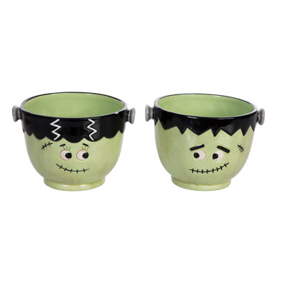 Ensemble de 2 bols de service Dolomite Frankenstein Buddy en céramique multicolore 25 oz pour l'intérieur