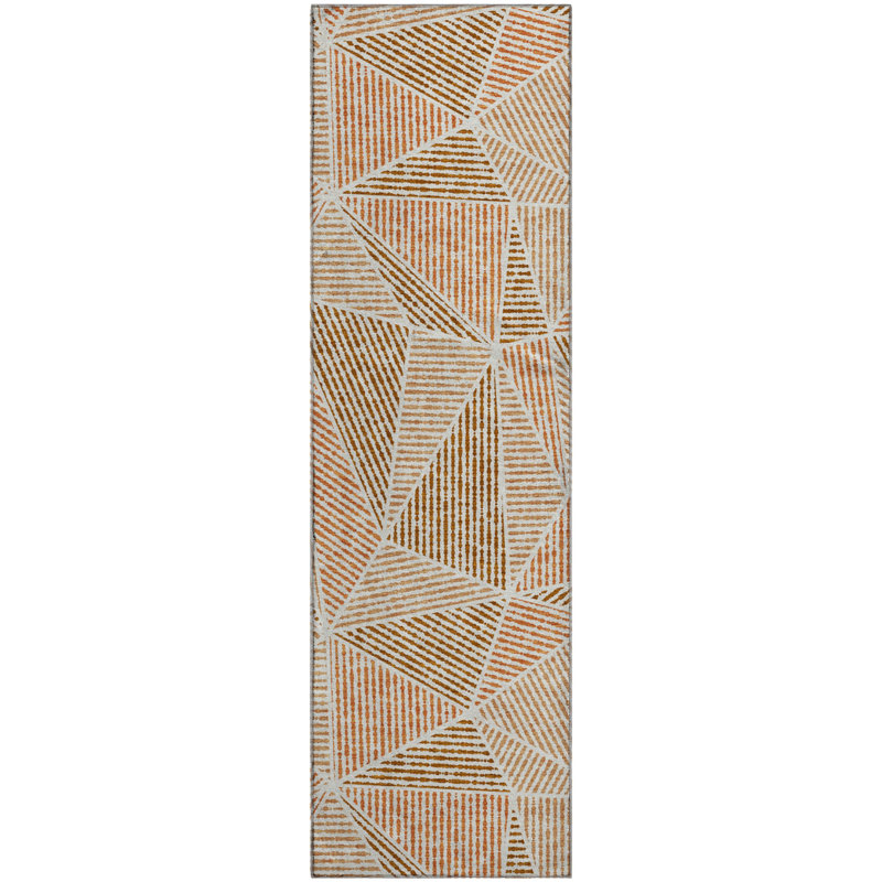 Tapis terre cuite lavable à la machine Premium Cerrito, Tapis de couloir 2 pi 3 po x 7 pi 6 po