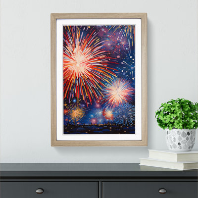 Fireworks Informel No.2 - Single Picture Frame Print on Wood