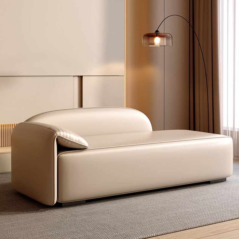 Banc rembourré gris, Beige, 21.65" H x 78.74" W x 19.69" D