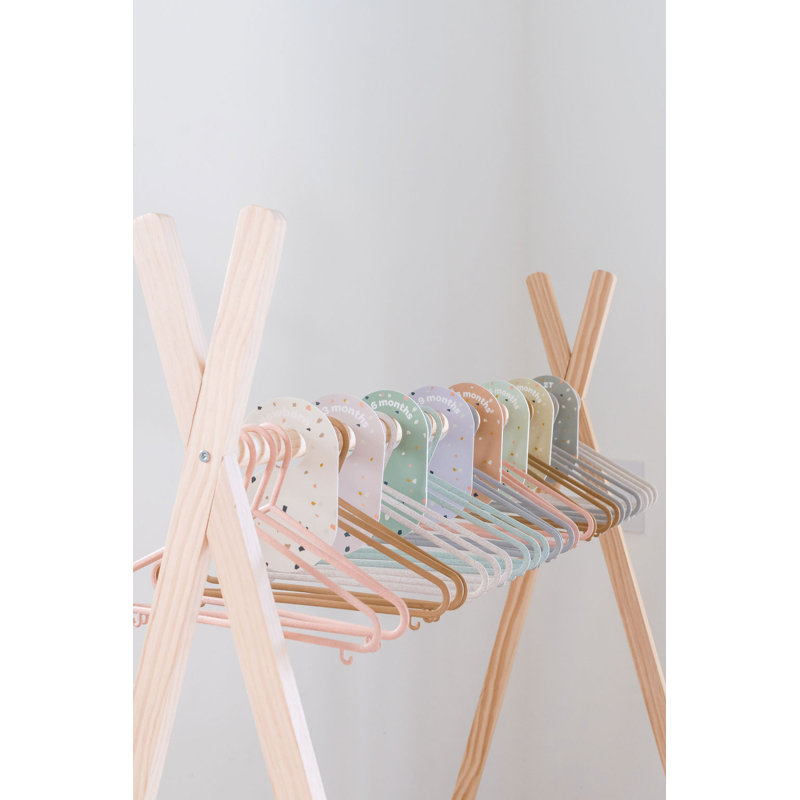 Ensemble de 30 cintres en plastique pour bébé 3 pailles, Rose