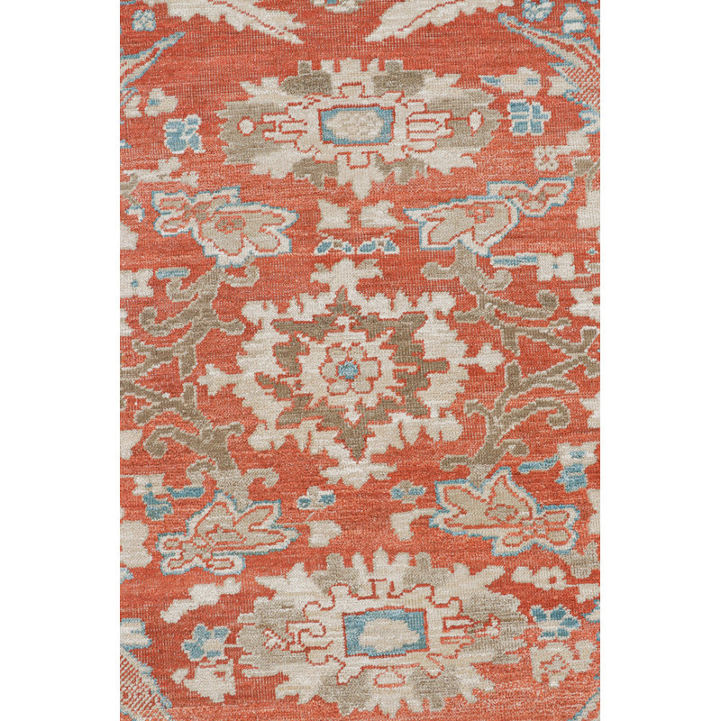 Oushak Hand Knotted Floral Area Rug, Rectangle 10' x 14'