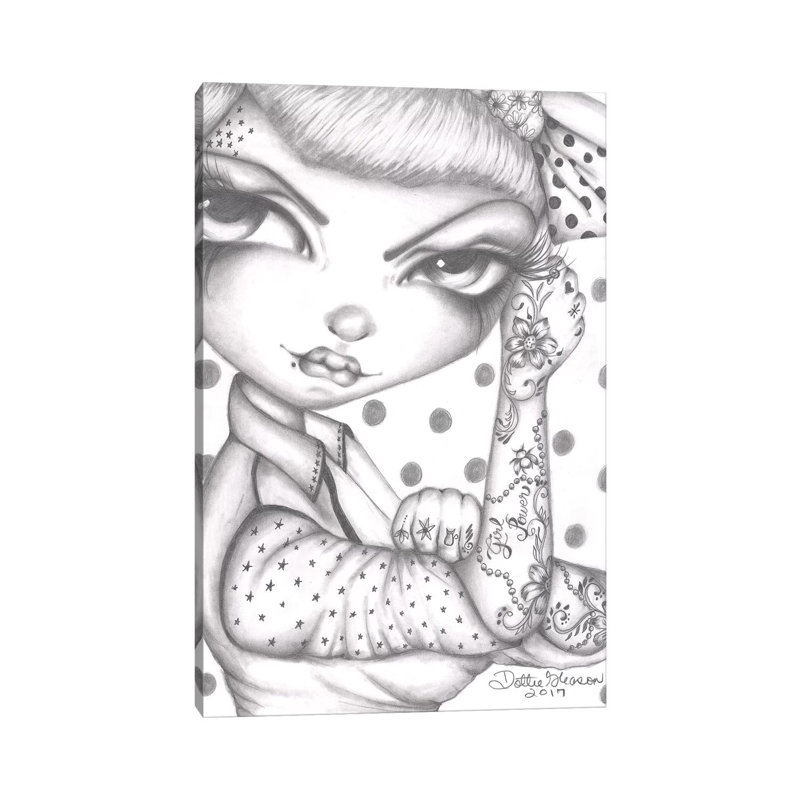 Girl Power 1 Piece Wrapped Canvas Wall Art, 20.32 cm H x 30.48 cm W