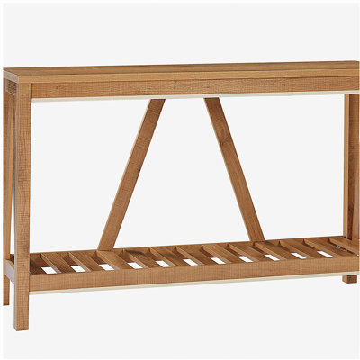 Living room side table, farmhouse entrance with storage shelf, anti-slip country sofa side table, suitable for living rooms, corridors, in brown