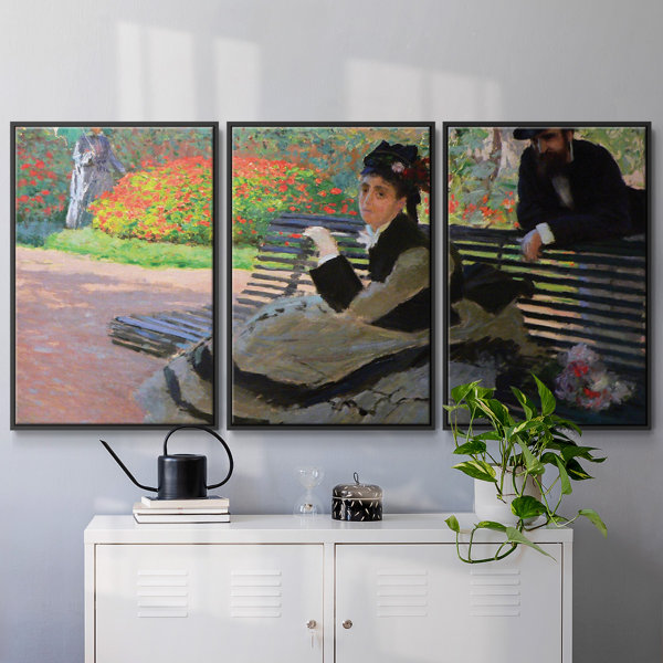 WexfordHome Monet Framed On Canvas 3 Pieces Painting | Wayfair