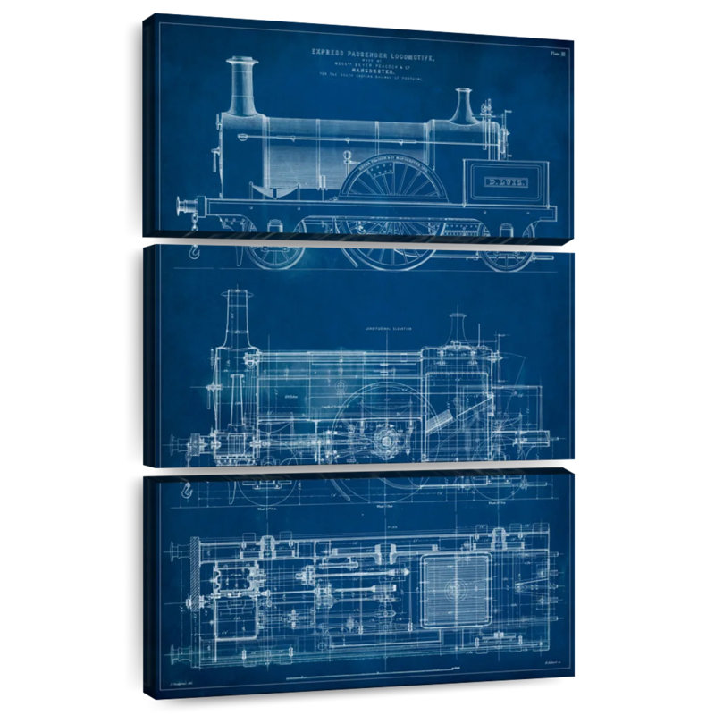 Plan de locomotive rétro I, H 32 po x l 20 po