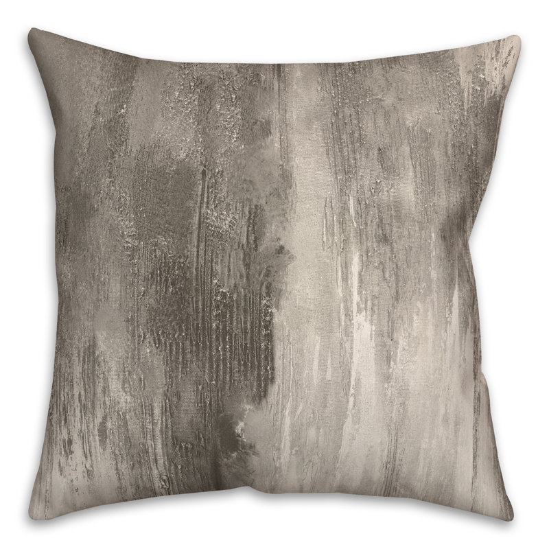 Eilif Abstract Outdoor Reversible Throw Pillow, Gray