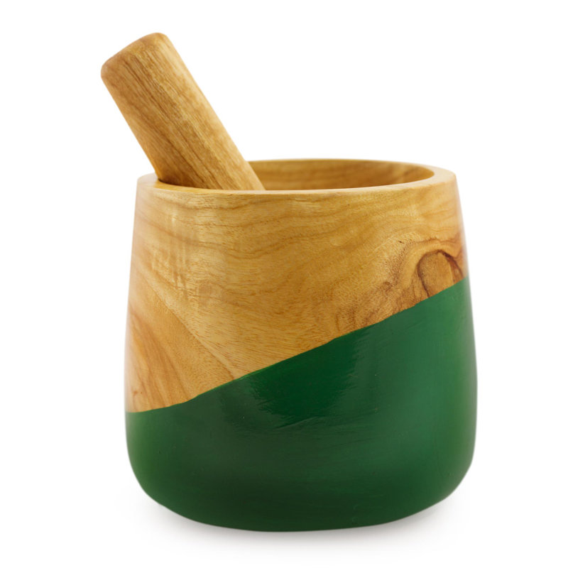 Ensemble de mortier et pilon en bois Novica, Vert