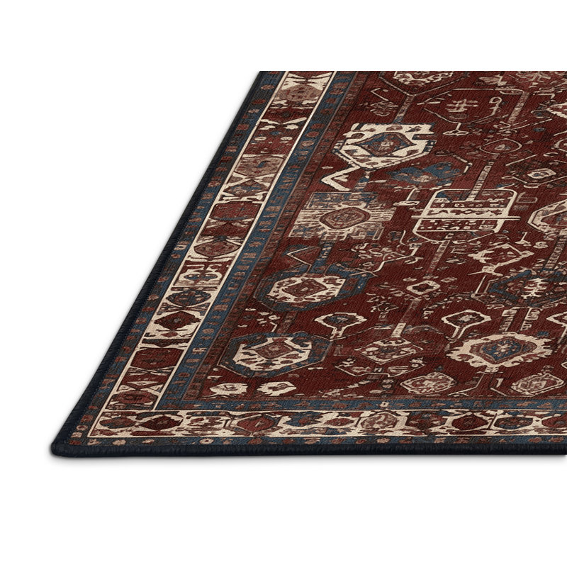 Tapis turc noir lavable à la machine, Rectangle de 5 pi x 8 pi